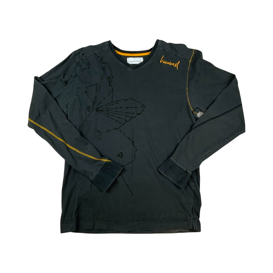 Vintage Y2K Hummel Long-Sleeve T-Shirt Black M