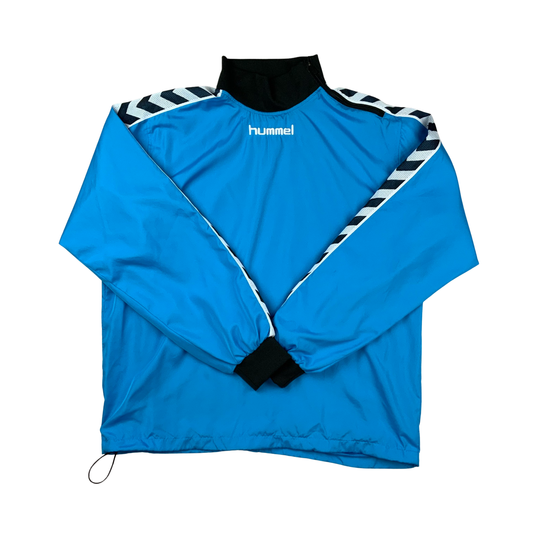 Vintage Y2K Hummel Shoulder-Zip Track Sweater Blue XL