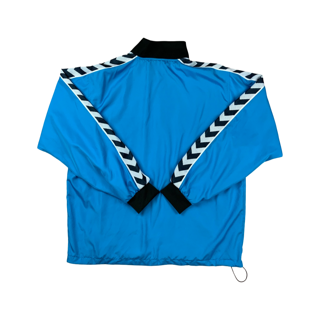 Vintage Y2K Hummel Shoulder-Zip Track Sweater Blue XL