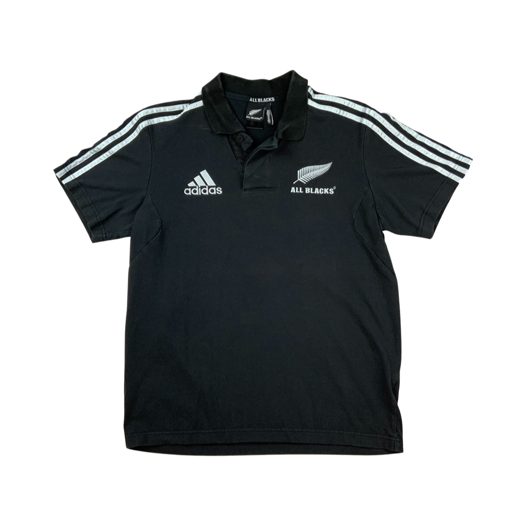 Vintage Y2K Adidas All Blacks Polo Shirt Black M