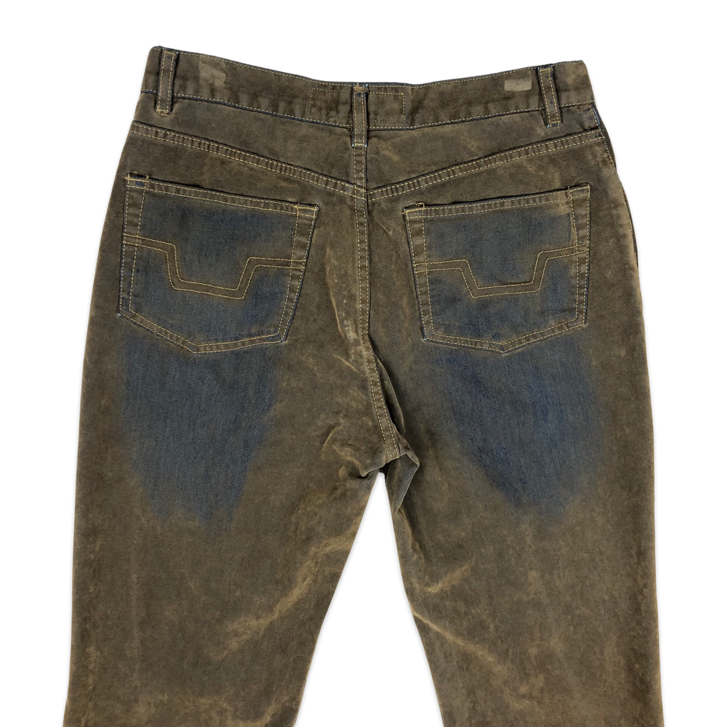 Vintage y2k Leather Effect Flared Jeans 31W 32L
