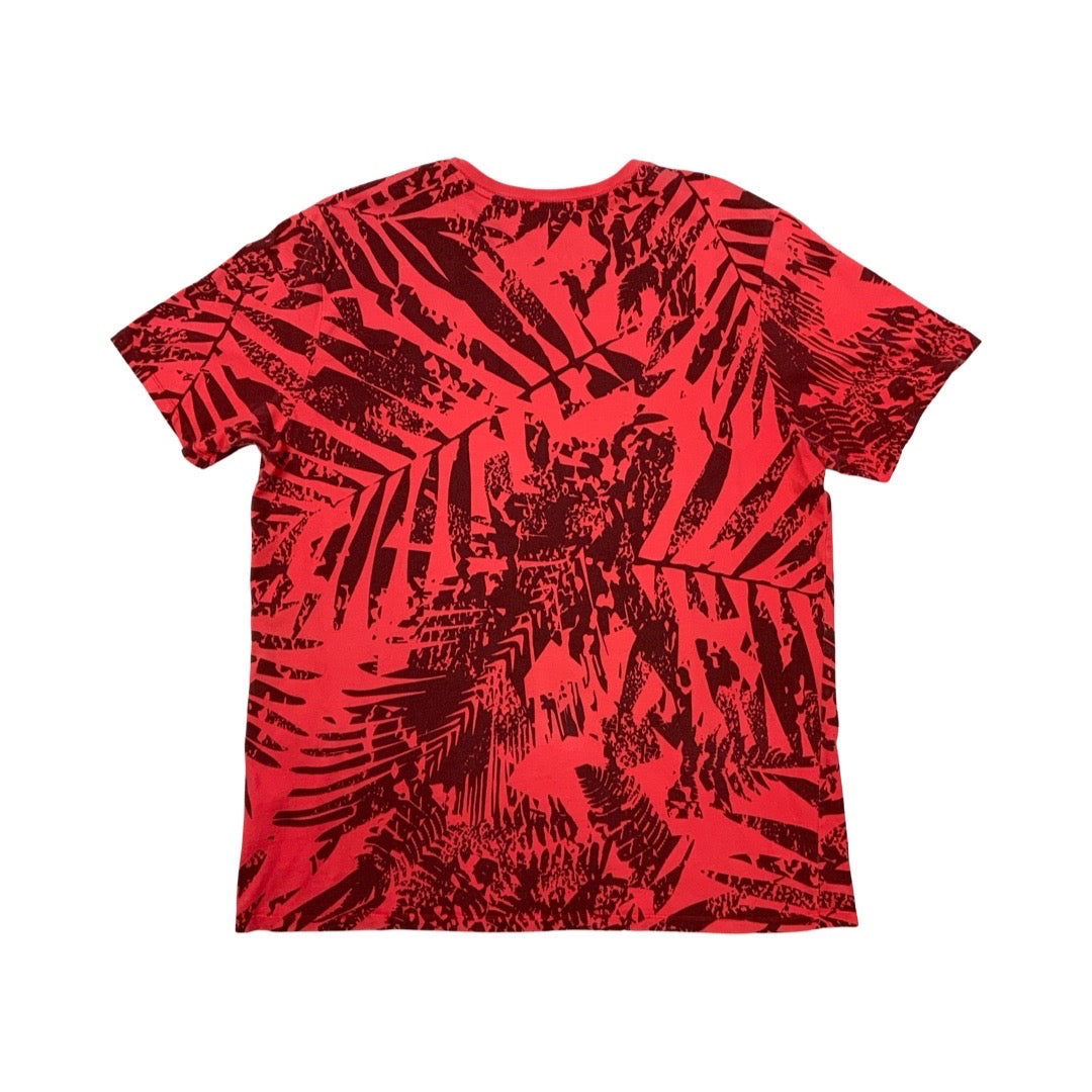 Vintage Y2K Nike All-Over Print T-Shirt Red L