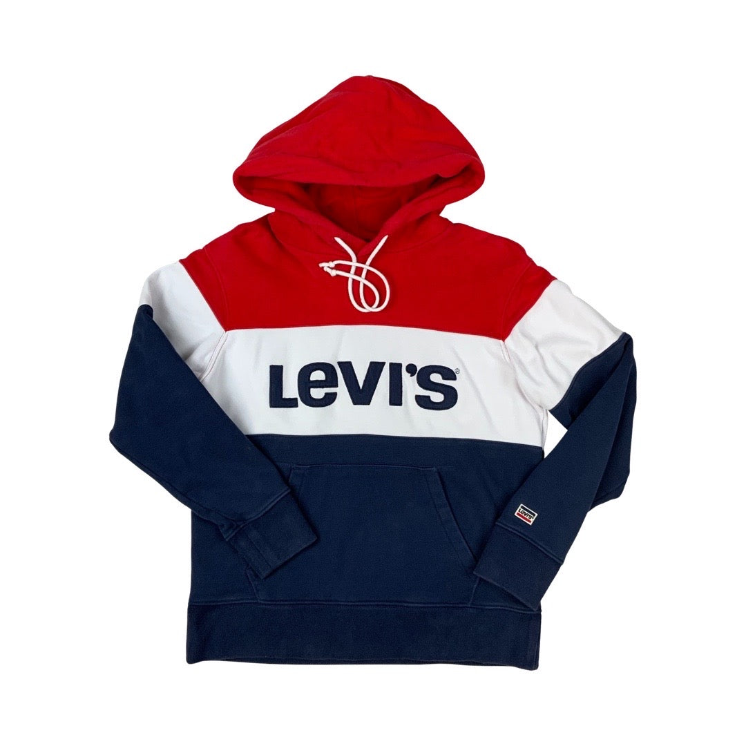 Vintage Y2K Levi's Hoodie Red White Blue M