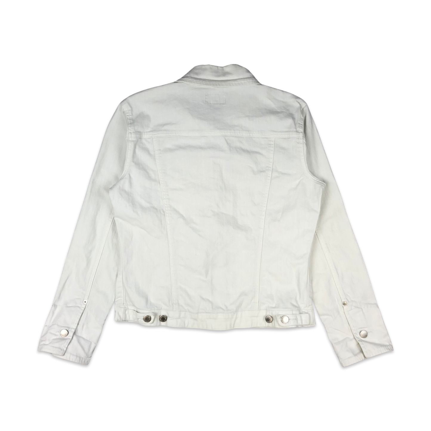 Vintage Y2K Biaggini White Zip-up Denim Jacket 12