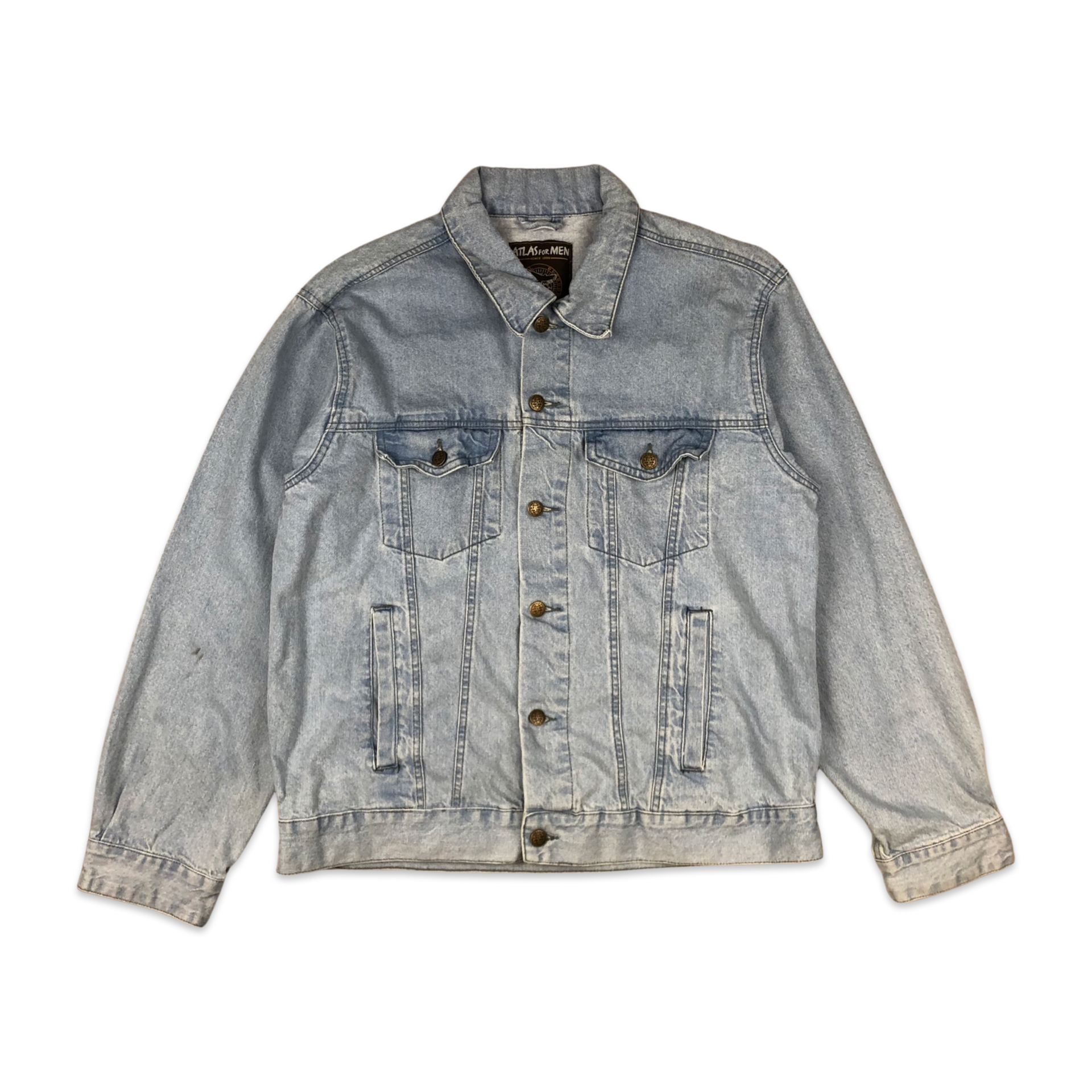 Light blue denim on sale jacket with fur mens