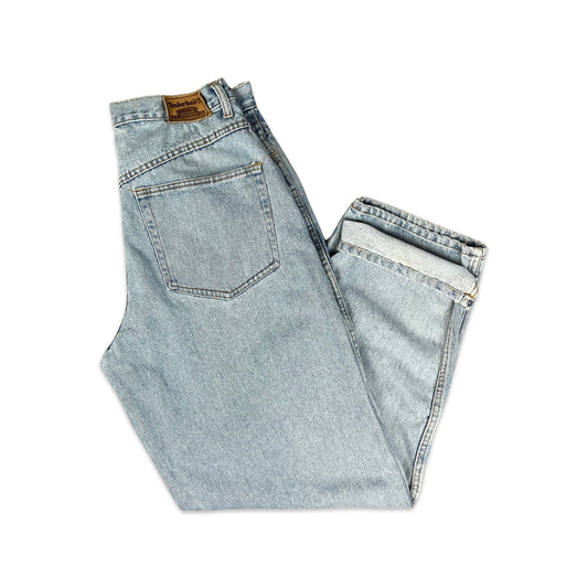 Vintage 90s Timberland Blue Light Stonewash Jeans 33W 31L