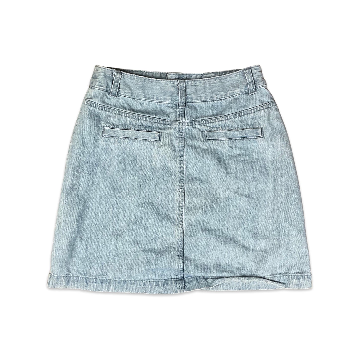 Vintage Button-up Blue Denim Mini Skirt 10