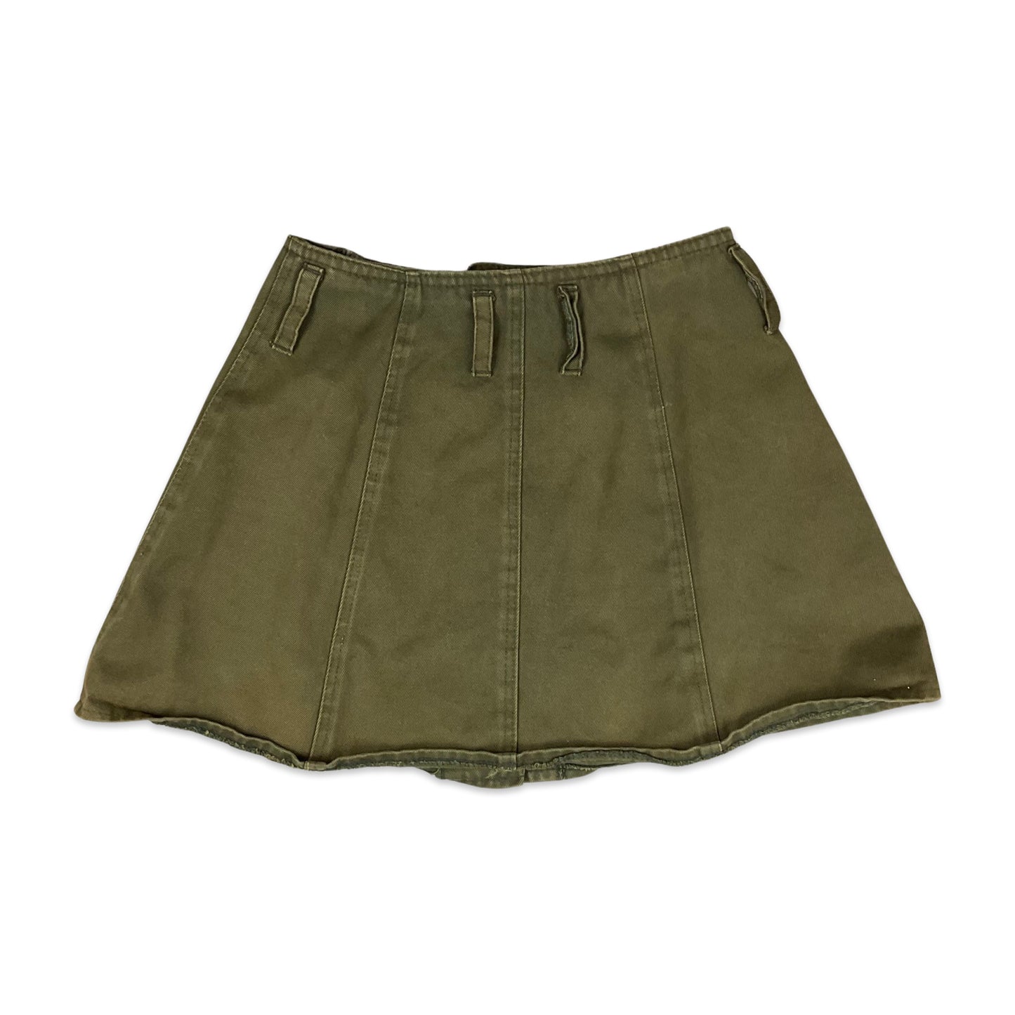 Vintage Green Denim Button-up Mini Skirt 6