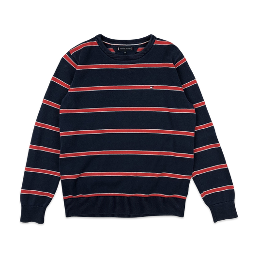 Tommy Hilfiger Knit Jumper Striped Navy Red S M