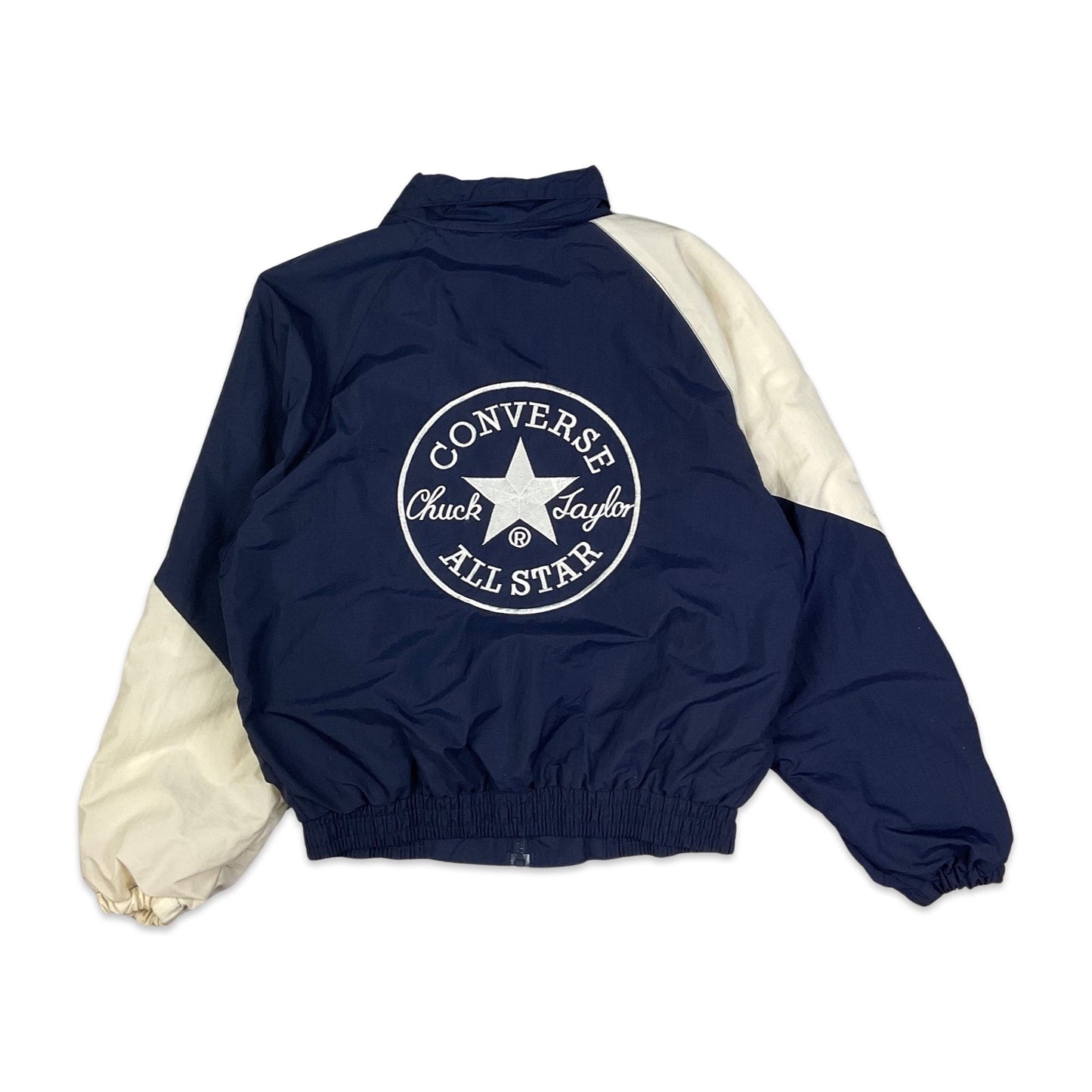 Vintage 80s 90s Converse Navy & White Shell Bomber Jacket M L