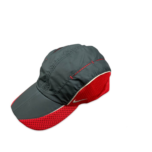 00s Nike Charcoal Grey and Red Baseball Cap