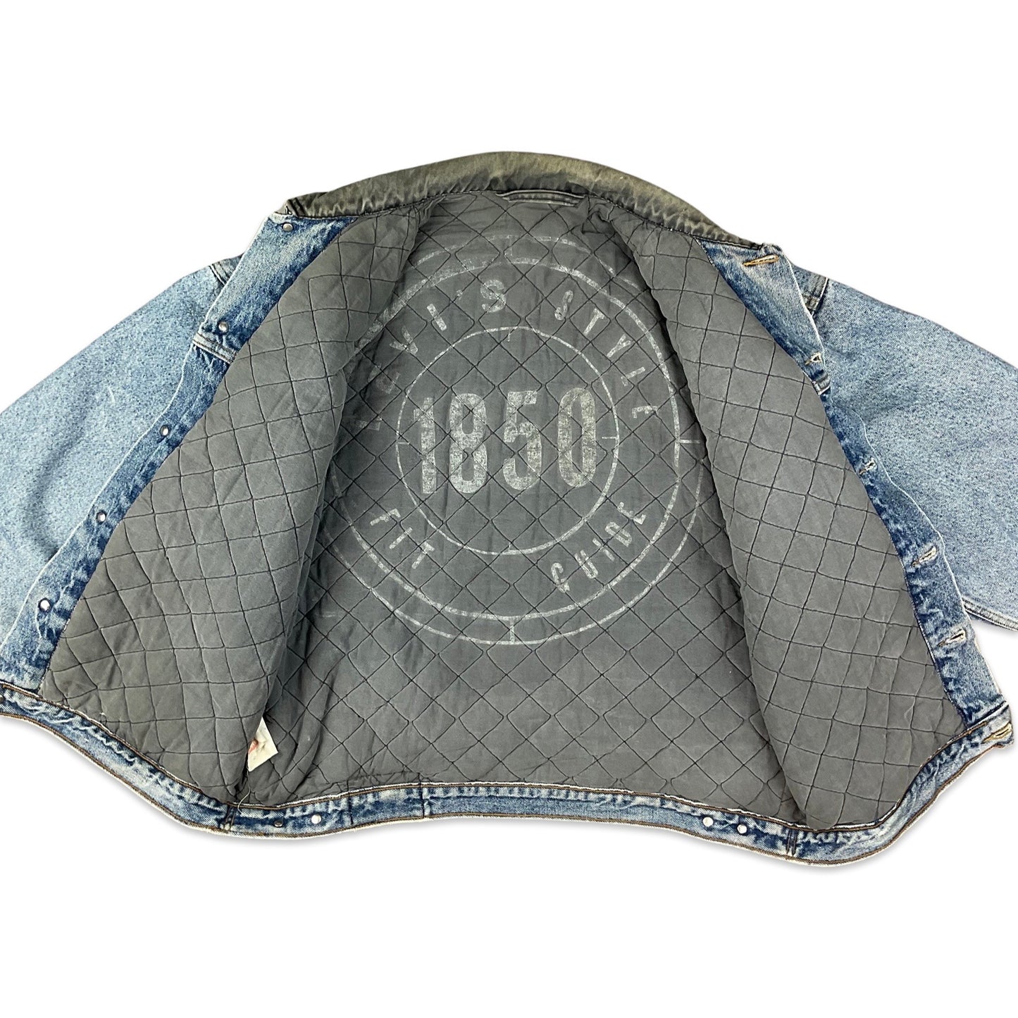 Vintage 1989 Levi's Blue Type 2 Quilted Denim Jacket XL XXL