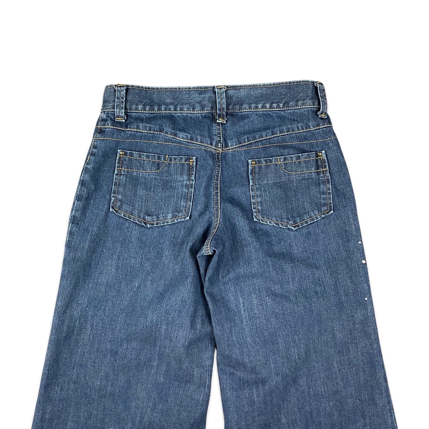 Y2K Japanese Blue Wide Leg Diamanté Jeans 12
