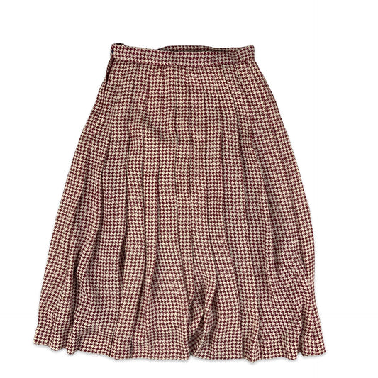 Vintage Red & White Dogtooth Pleated Skirt 4
