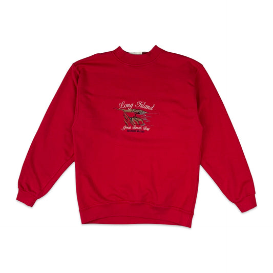 Vintage Red Long Island Novelty Sweatshirt XS S