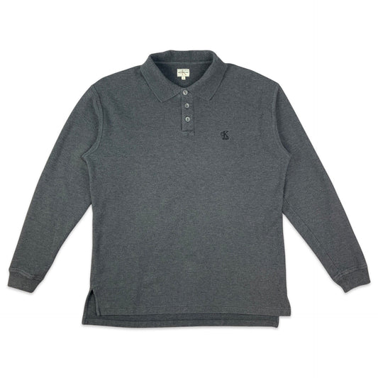 Vintage Calvin Klein Grey Rugby Shirt M L