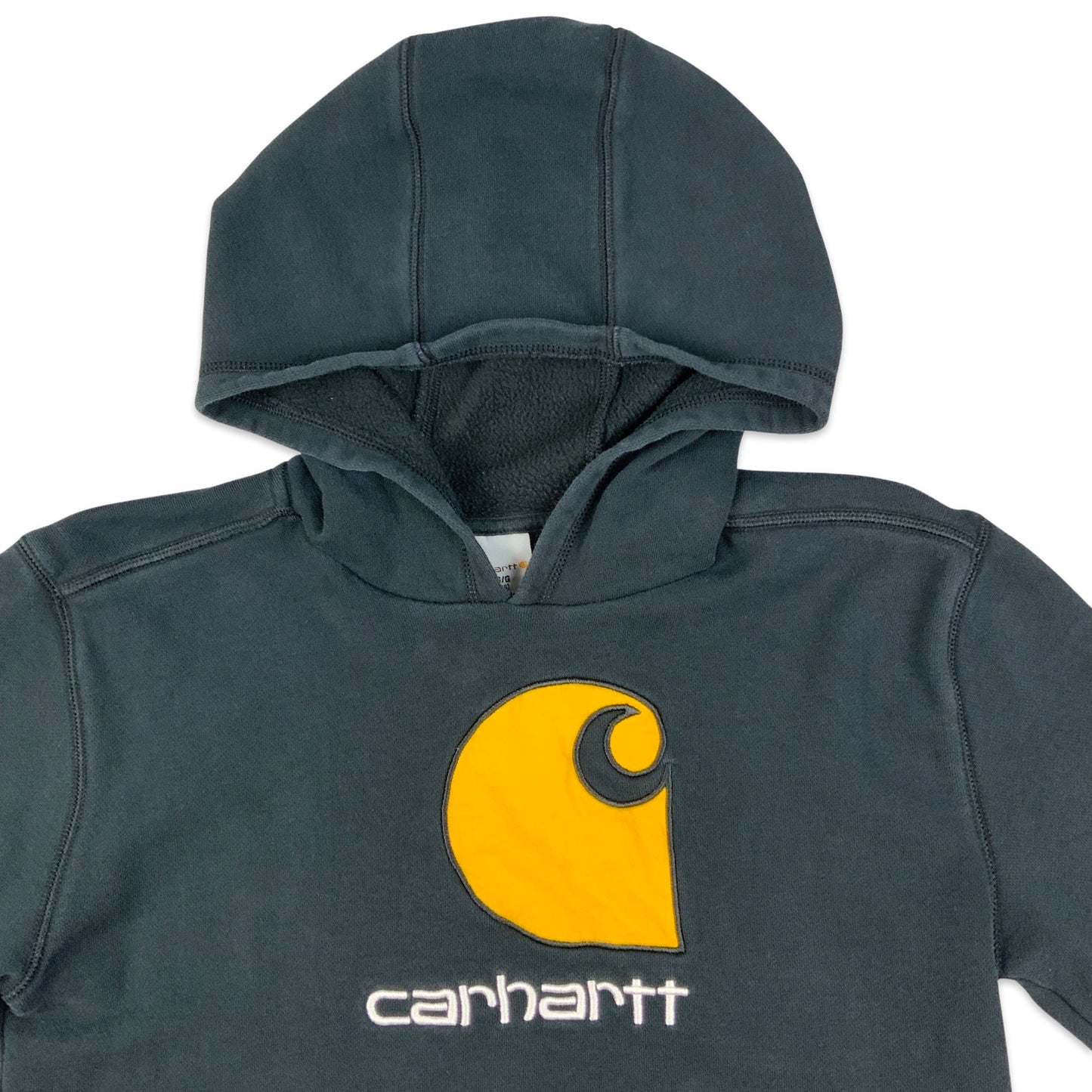 Vintage Carhartt Spell Out Black Hoodie XS S