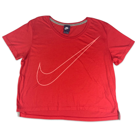 Vintage Y2K Nike Orange Cropped Tee T-Shirt 14 16