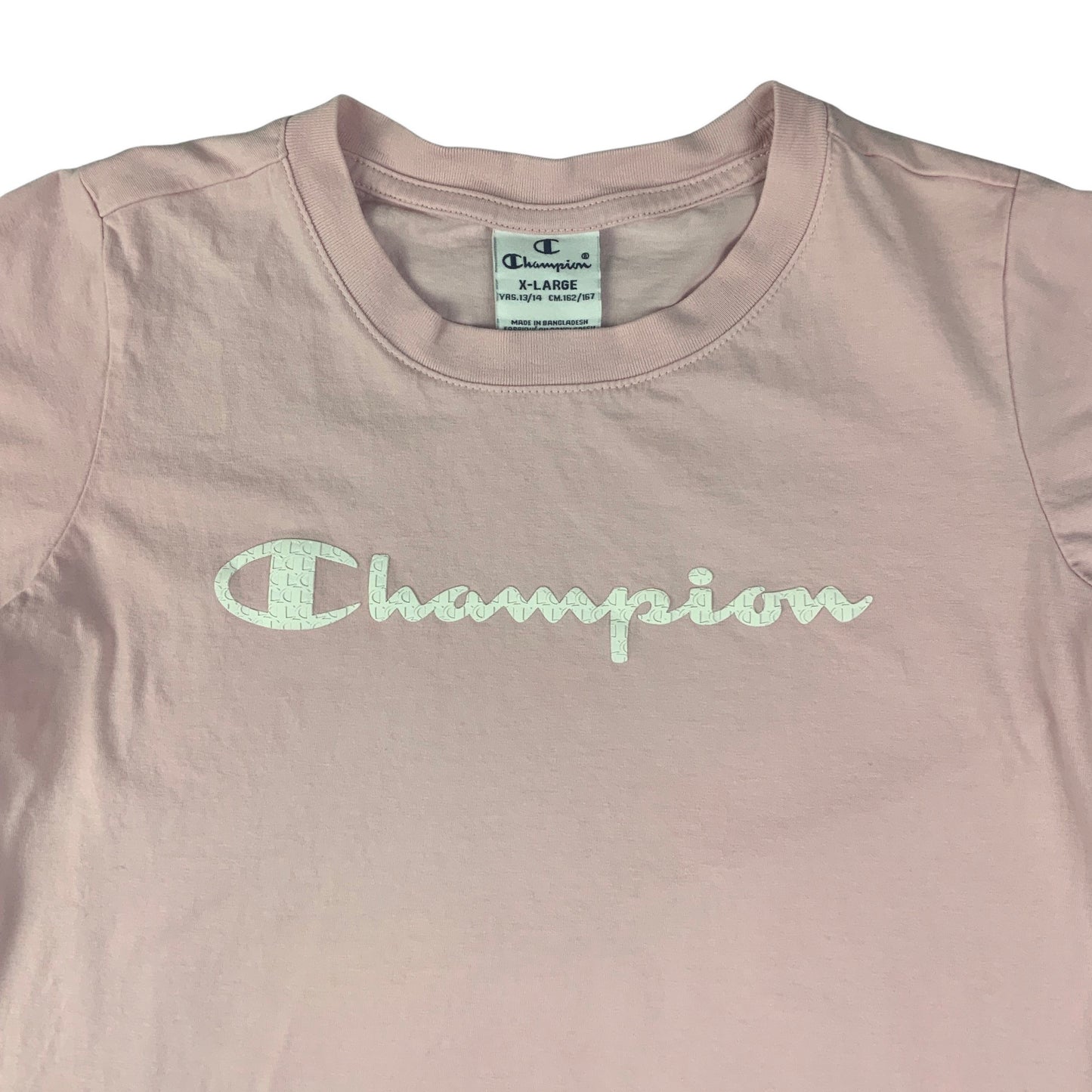Vintage 90s Baby Pink Champion Tee T-Shirt 6 8