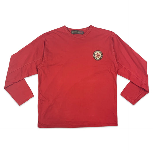 Vintage Napapijri Red Long Sleeve Tee T-Shirt S M