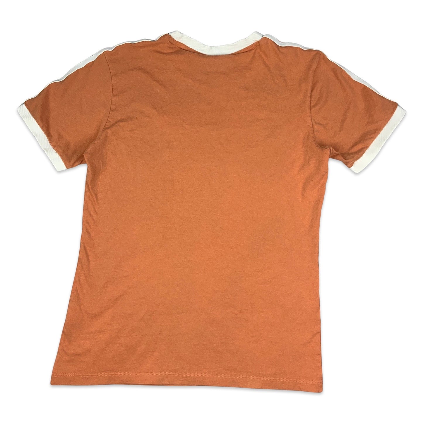 Adidas Orange & White Three Stripe Tee T-Shirt 8 10