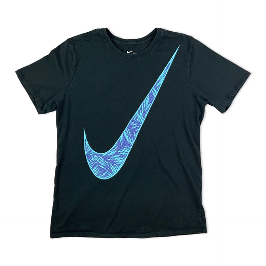 Nike Black & Blue Graphic Swoosh Tee T-Shirt S M