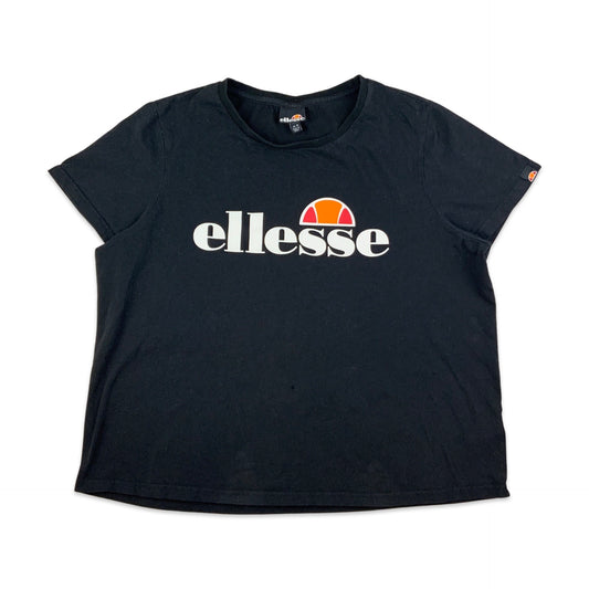 Ellesse Black Spell Out Tee T-Shirt 16 18