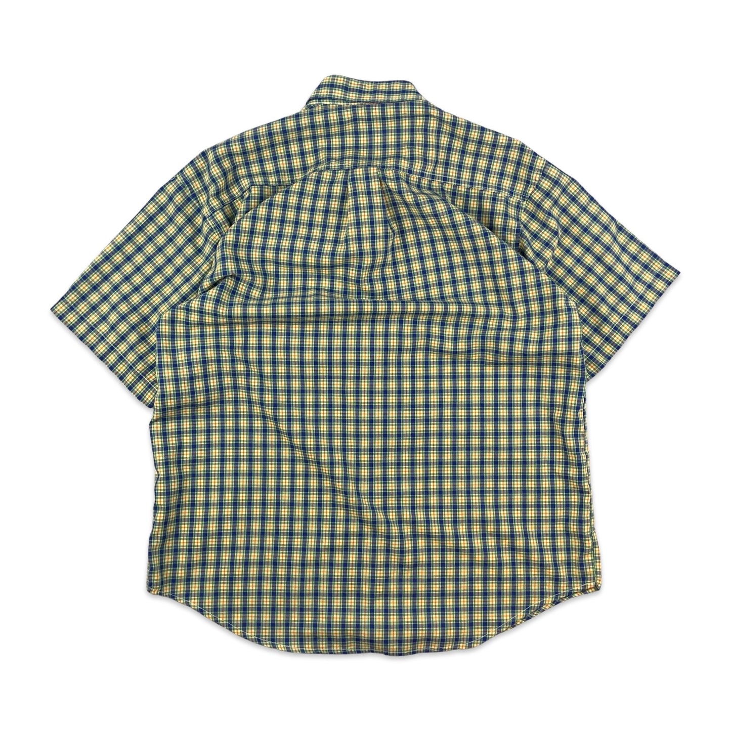 Vintage 80s Ralph Lauren Yellow & Blue Plaid Shirt L XL