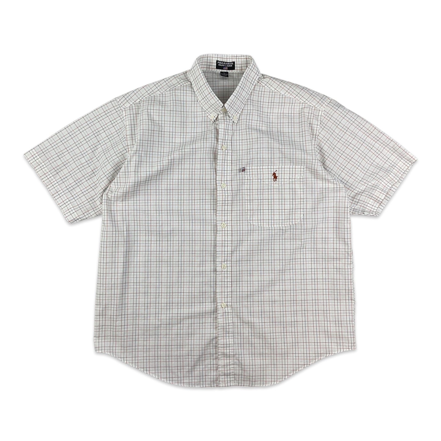 Vintage Ralph Lauren White Check Shirt L XL