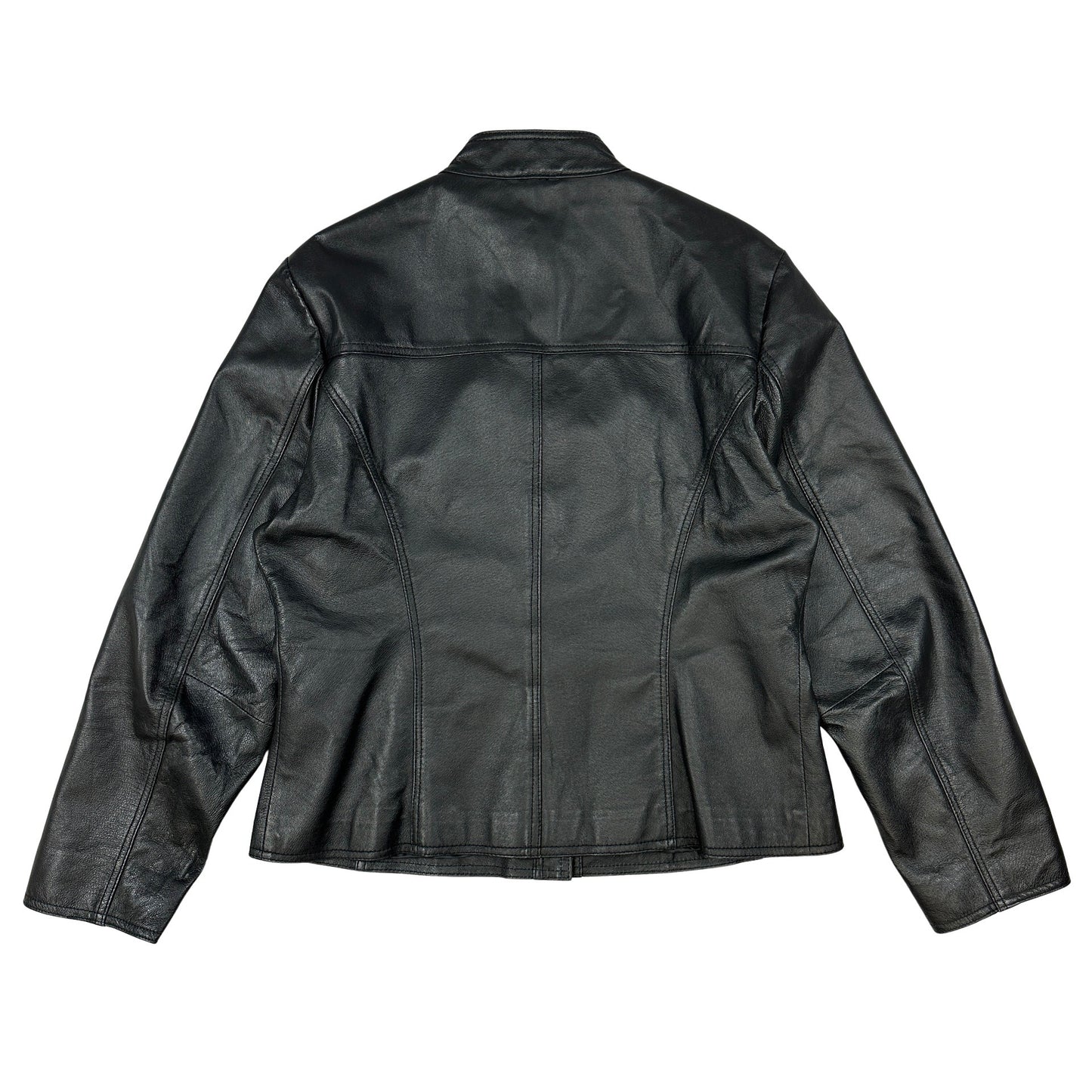 Vintage Y2K Ladies Black Leather Jacket 16