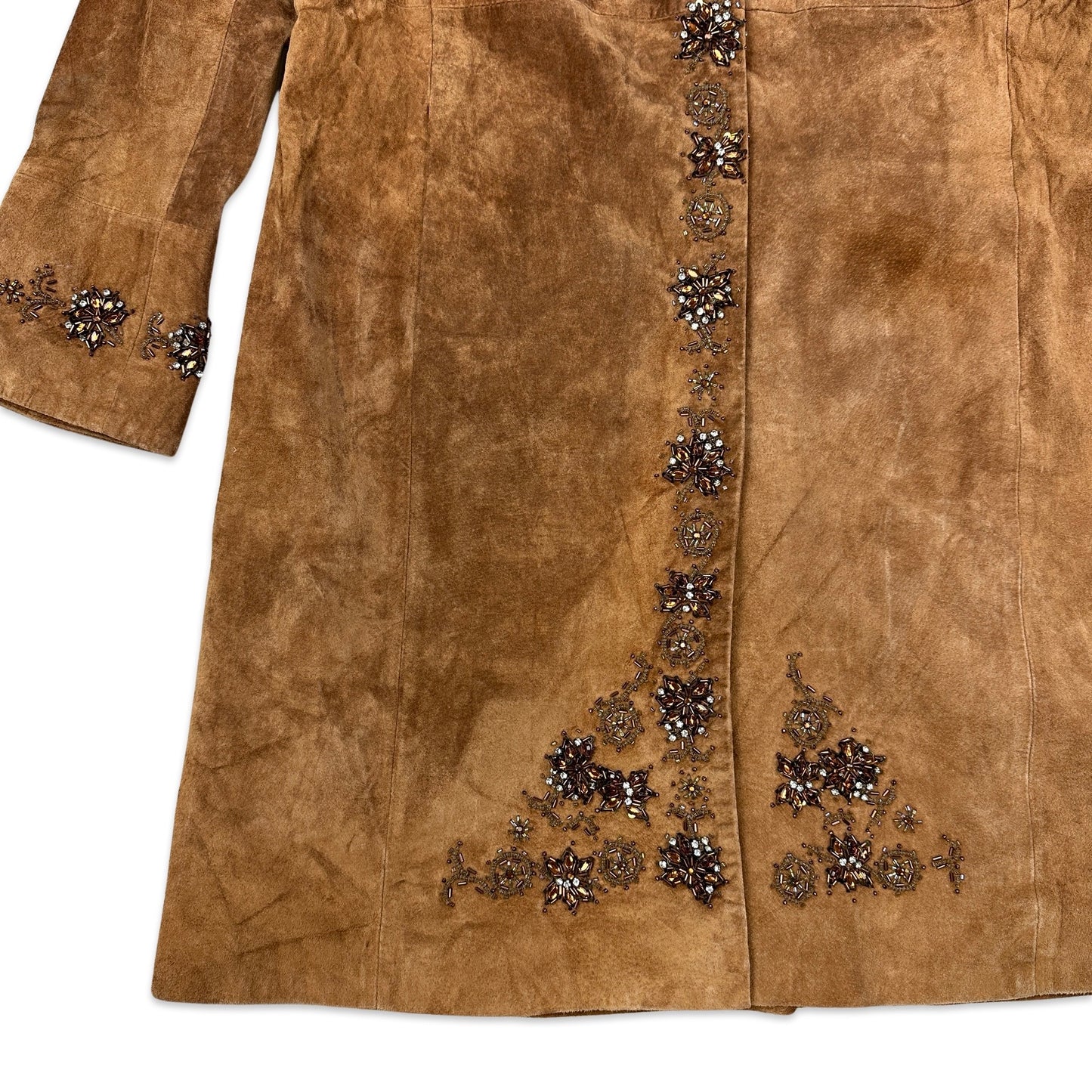 Vintage Preloved Rick Cardona Embellished Suede Jacket 16 18