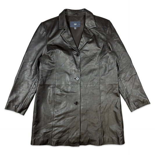 Vintage Y2K Brown Leather Coat 16