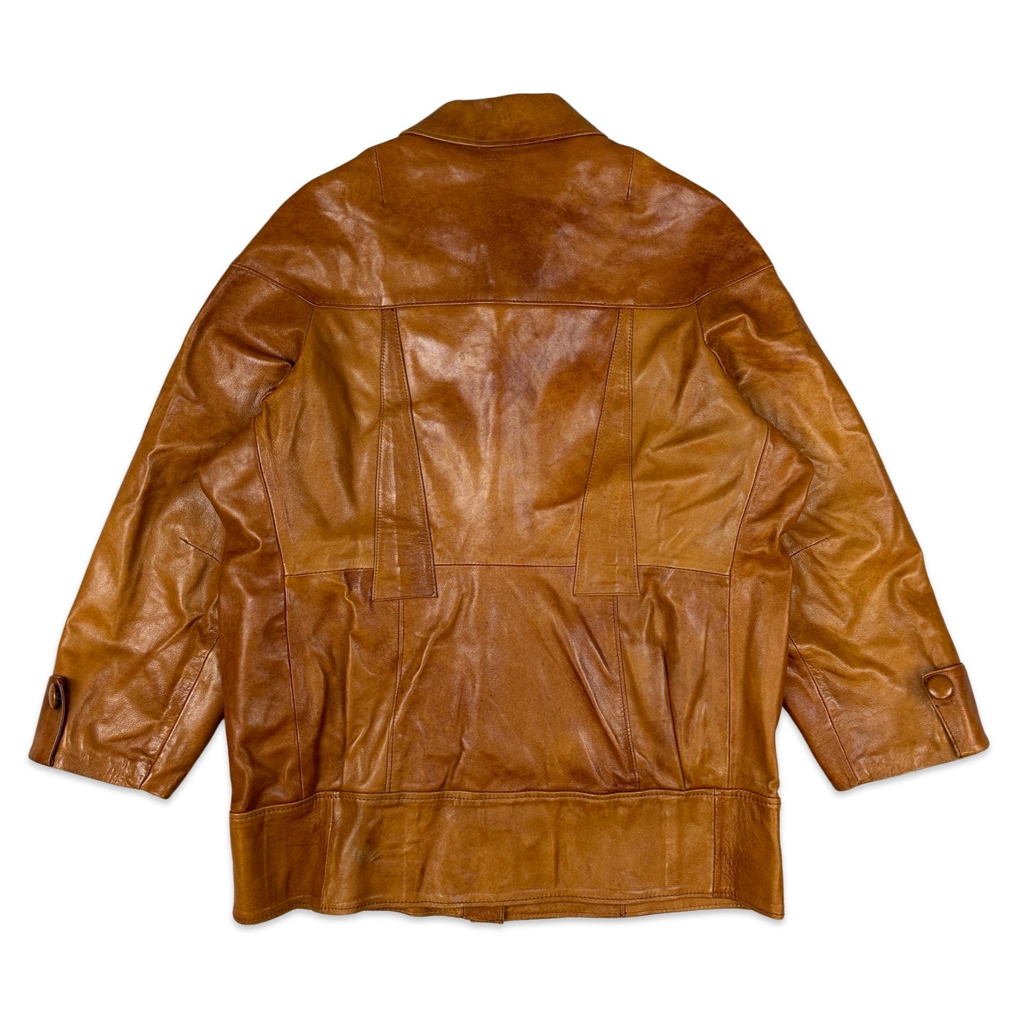 90s Vintage Tan Leather Jacket 16