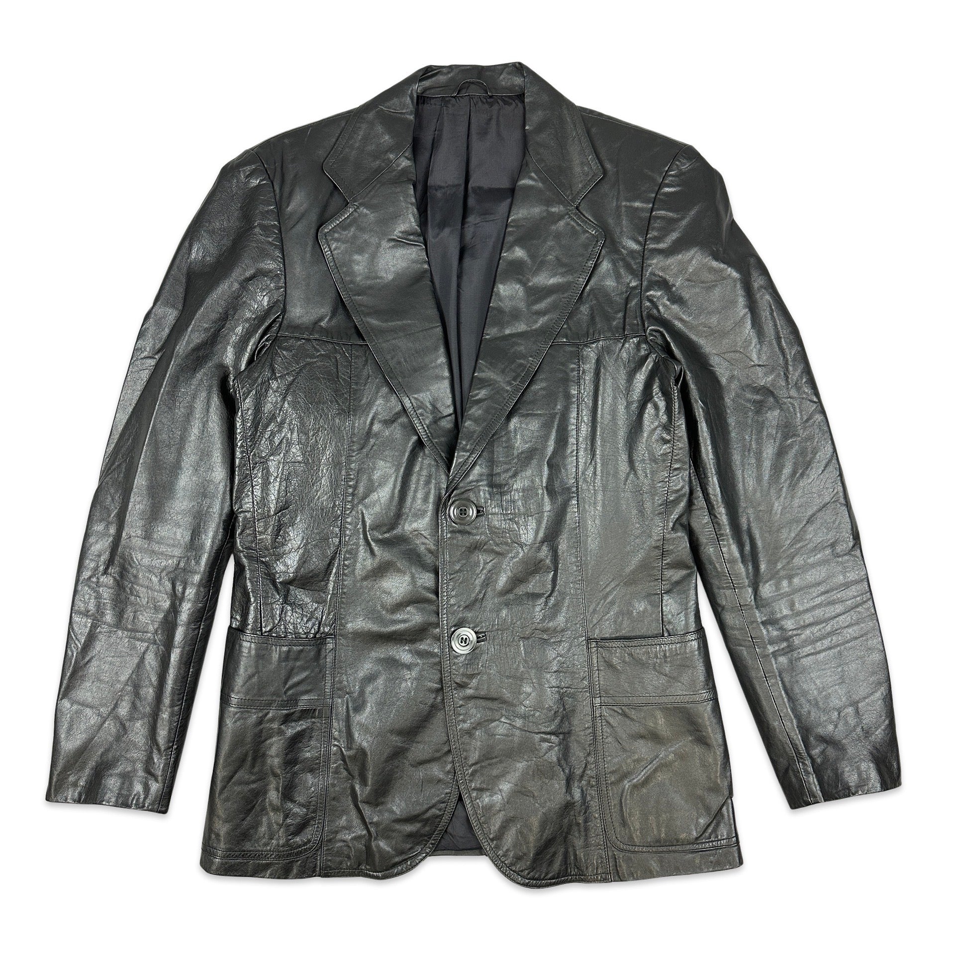 Vintage black leather blazer new arrivals