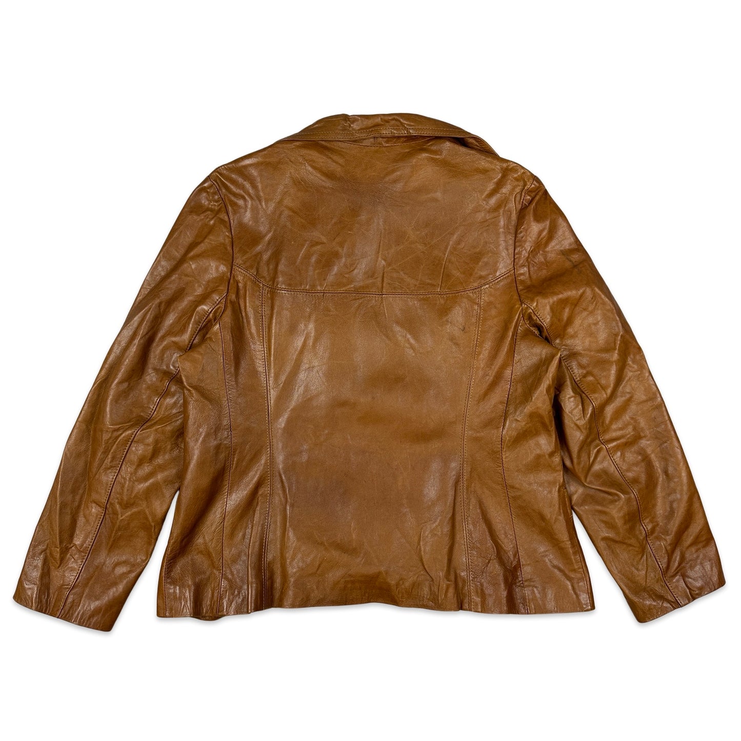 90s Vintage Tan Leather Jacket 20