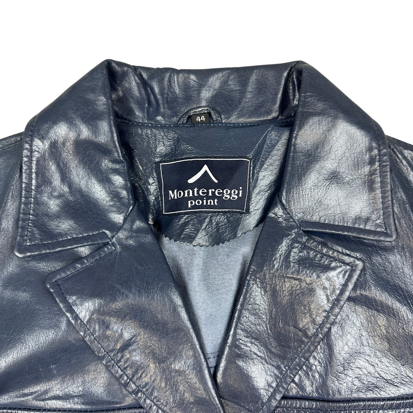 Vintage Blue Leather Jacket 8 10