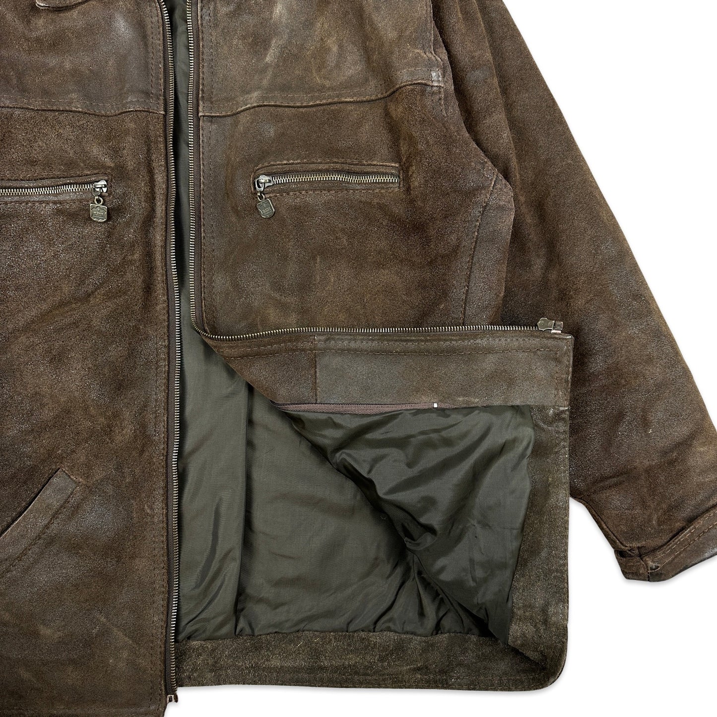 90s Y2K Vintage Brown Leather Jacket XL