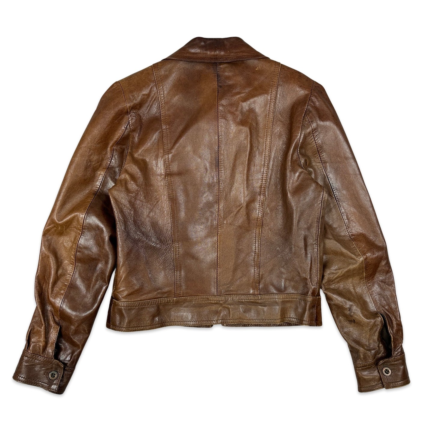 70s Vintage Brown Leather Jacket