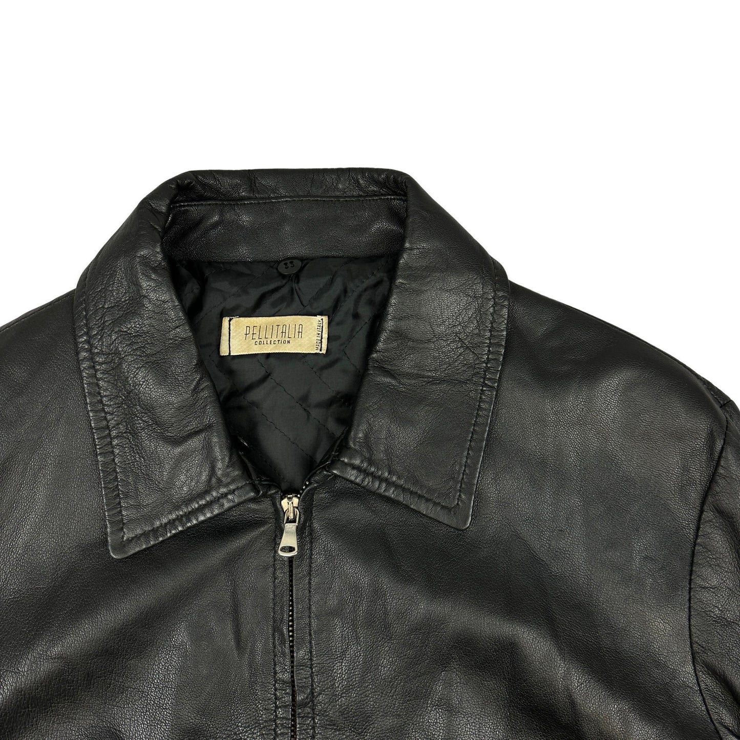 90s Vintage Black Leather Jacket 16