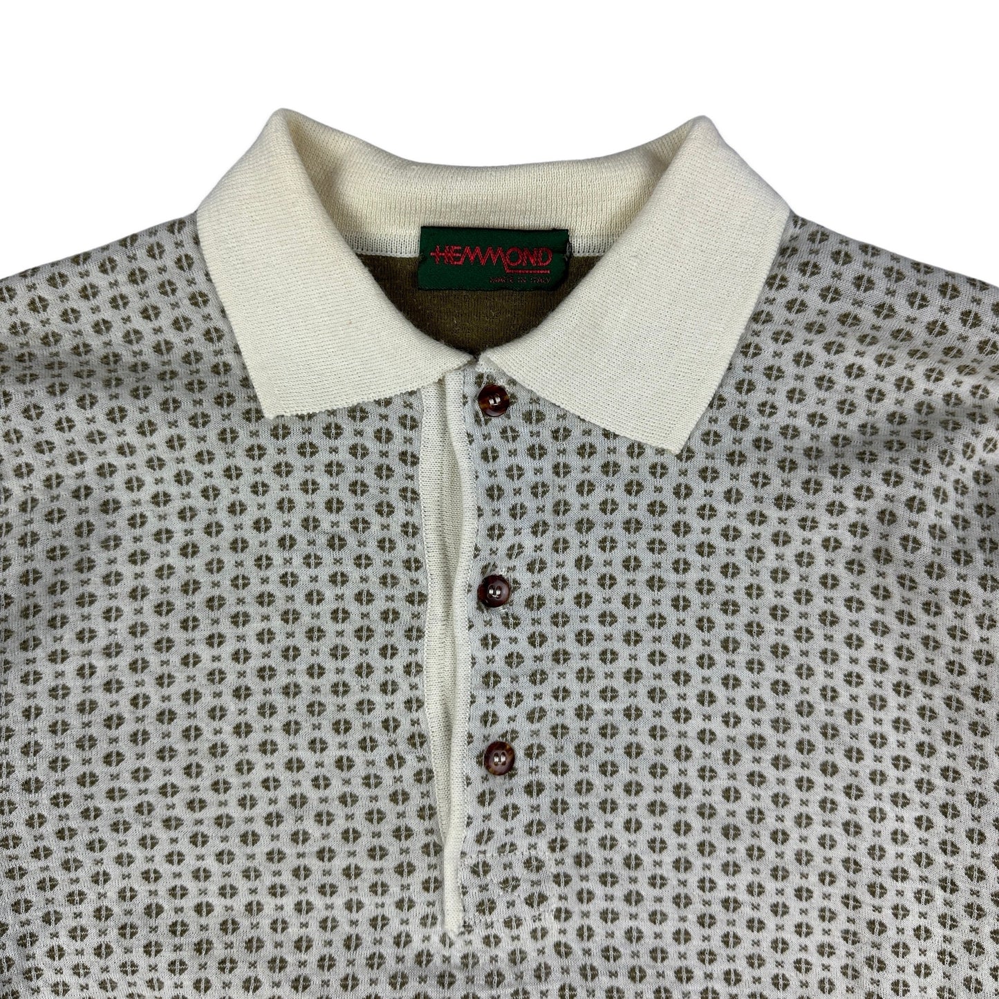 Vintage 80s Patterned Wool Knit Jumper L