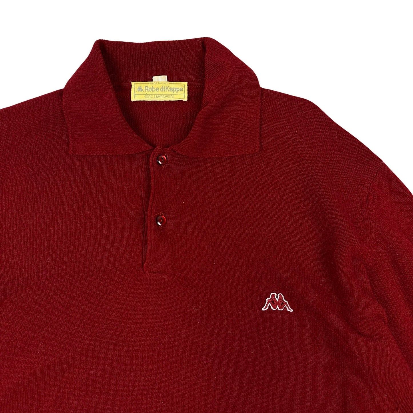 Vintage Burgundy Kappa Branded Knit Jumper XL