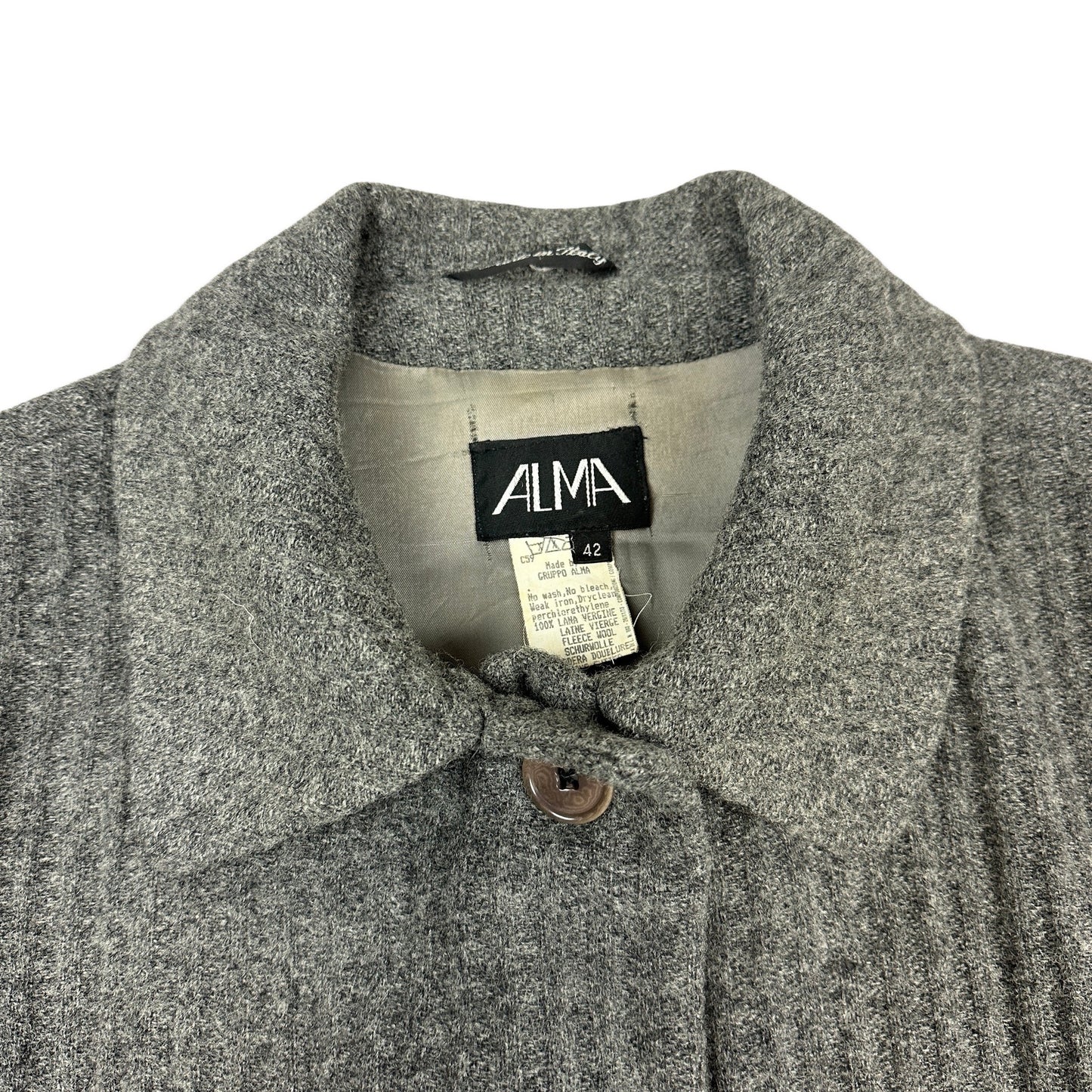 90s Vintage Grey Wool Duster Coat 10 12