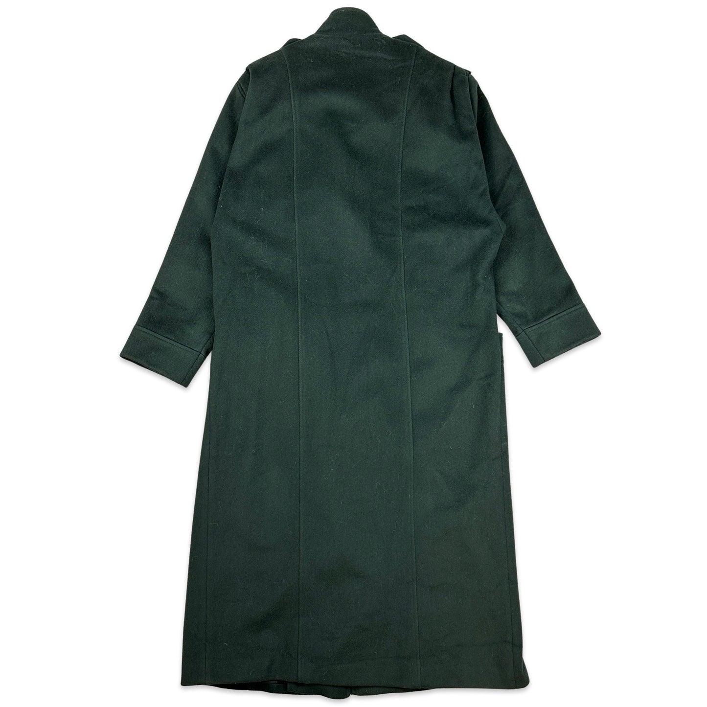 90s Vintage Ladies Forest Green Wool Duster Coat 18