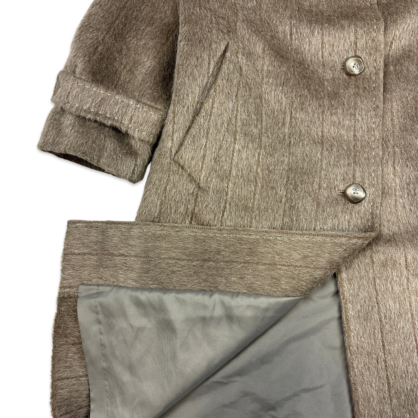 80s Vintage Llama Wool Brown Coat 16
