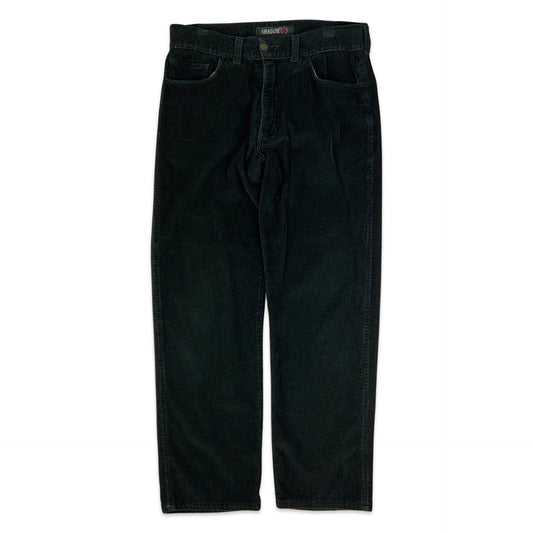 Vintage Black Corduroy Trousers 34W 30L