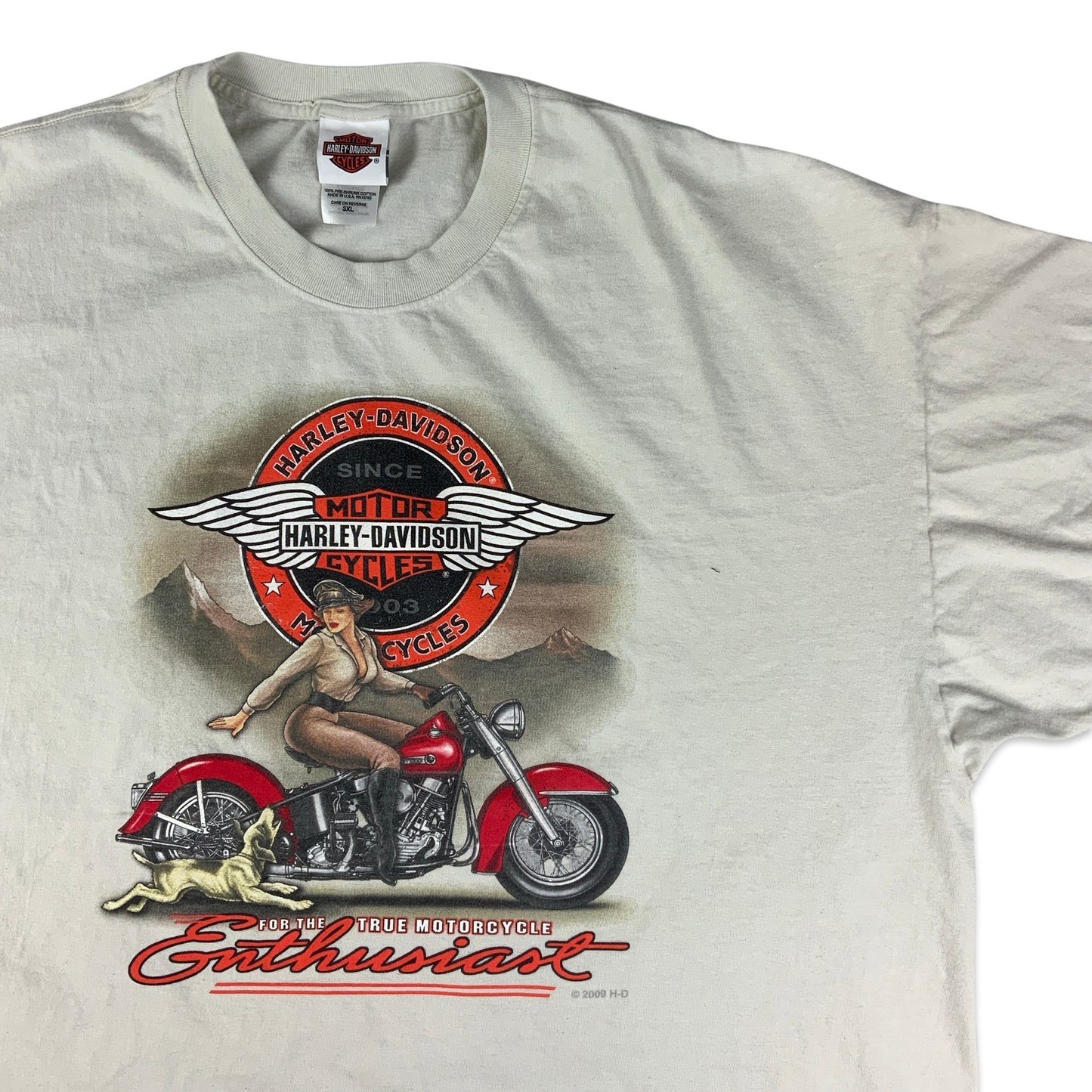 Harley Davidson White Graphic Tee XXL 3XL