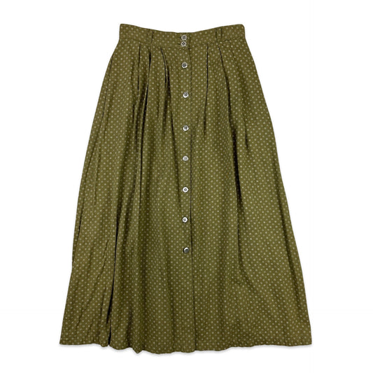 90s Vintage Khaki Patterned Skirt 8