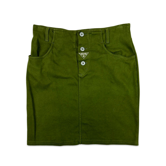 90s Vintage Khaki Mini Skirt 12