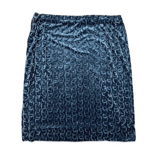 80s Vintage Blue Velvet Skirt 14