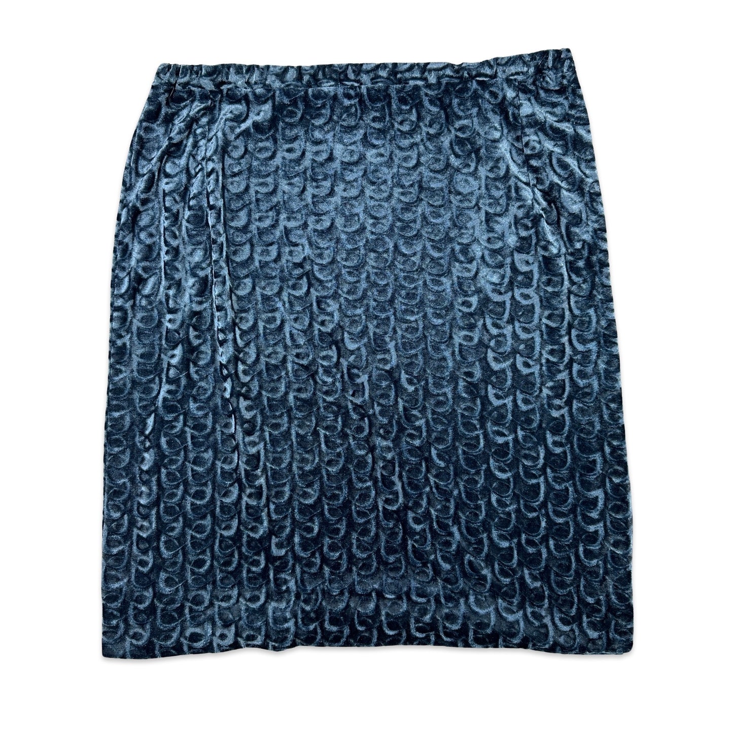 80s Vintage Blue Velvet Skirt 14